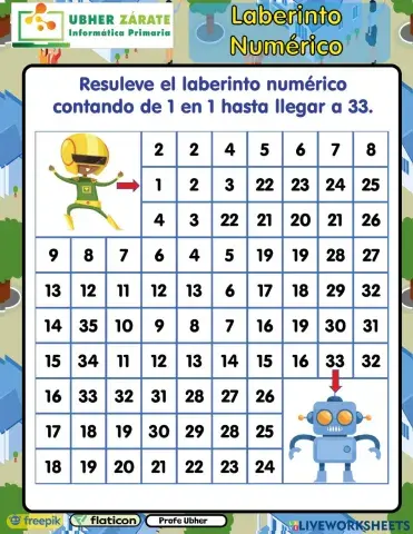 Laberinto Numérico de 1 en 1