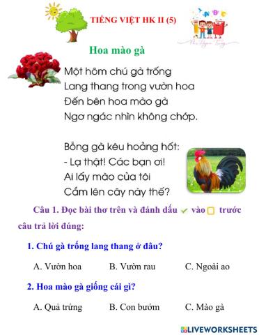 Tiếng Việt HK 2- Lớp 1