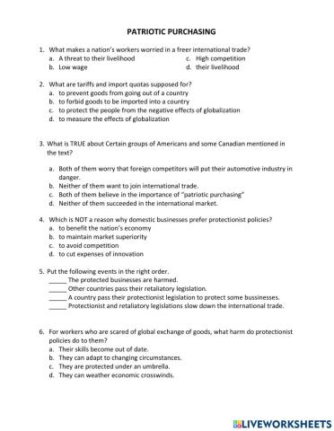 TRS6 - Economics (1) - Patriotic purchasing