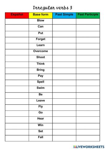 Irregular Verbs 3