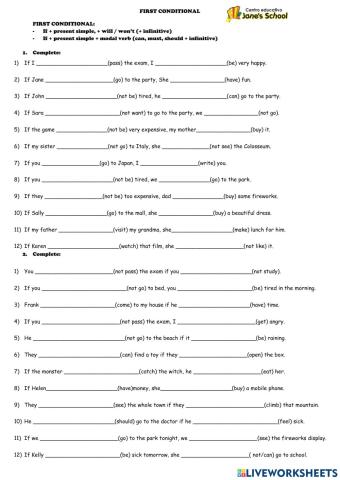 Will and first conditional 2