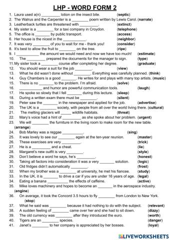 Lhp - word form