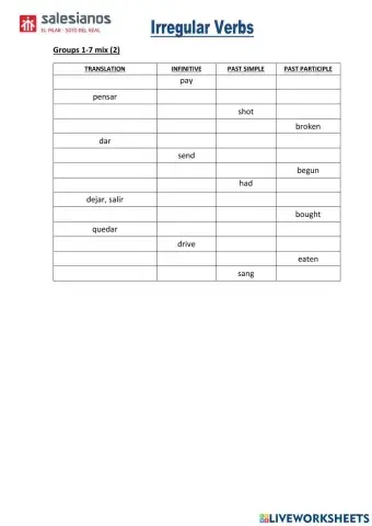 Irregular verbs