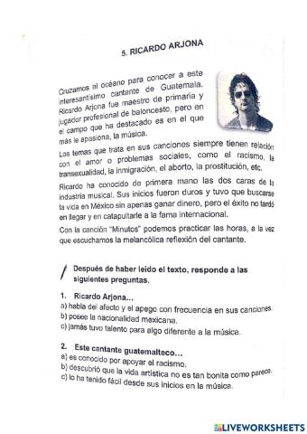 Aprender con canciones: Ricardo Arjona