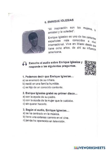 Aprender con canciones: Enrique Iglesias