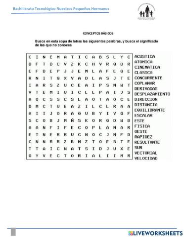 sopa de letras optica