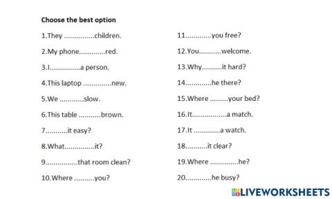 Be:+, -, ? +special questions