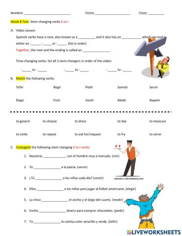 Spanish Stem Change - E to I
