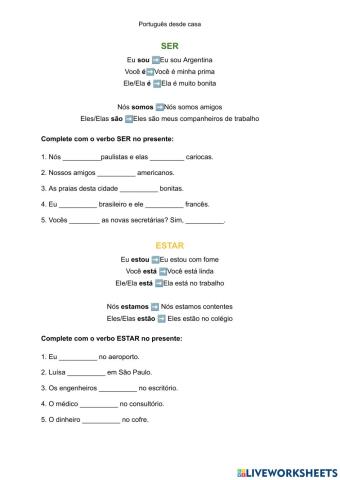 Presente verbos irregulares