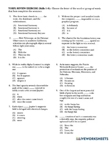 Toefl structure review 1-8