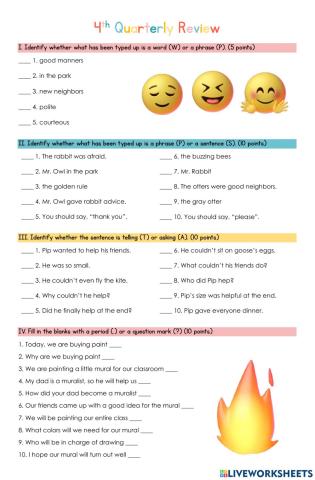 4th Quarterly  Practice