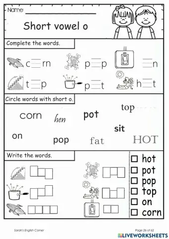 Short vowel o