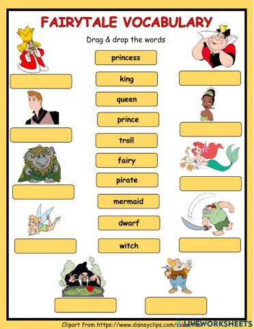 Fairytale Vocabulary Drag & Drop