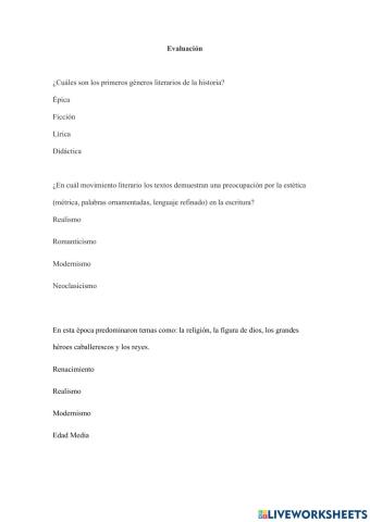 Movimientos literarios