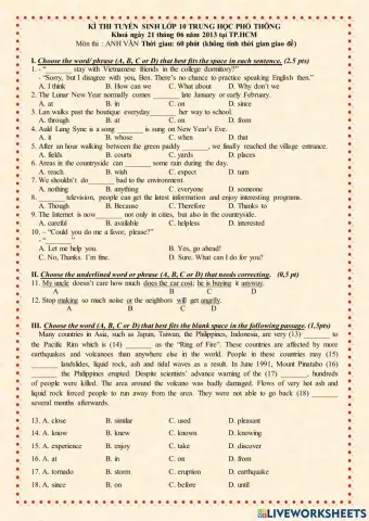 E9 - Tuyển sinh 10 - 2013