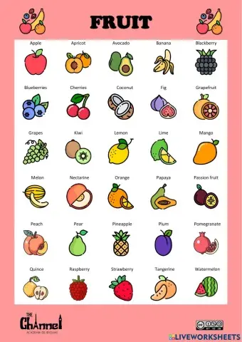 FRUIT (30 words)
