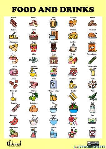 FOOD AND DRINKS (50 words)