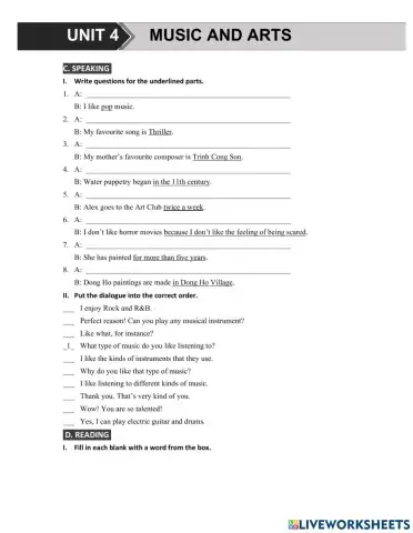 G7 U4 MLH Speaking & Reading