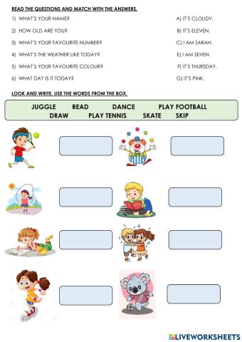 Activities + can-can't