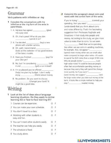 V4 U7 Workbook pages 64 - 65