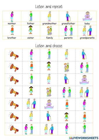 Listen and choose family vocab tiger 1
