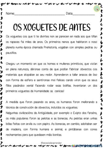 Os xoguetes de antes