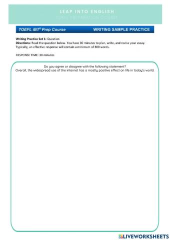 TOEFL Independent Writing Task 1