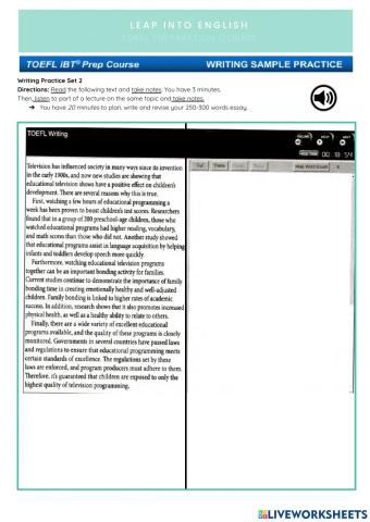 TOEFL Integrated Writing Task