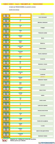 Chino mandarin primaria (YUWEN), TEMA 古对今 L06 -T