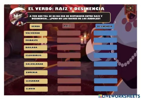 MATE-T10-EL VERBO (raíz y desinencia)