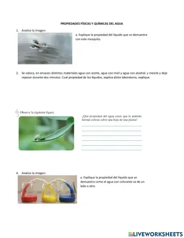 Propiedades Físicas y Químicas del agua