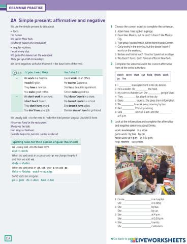 Present simple: affirmative & negative