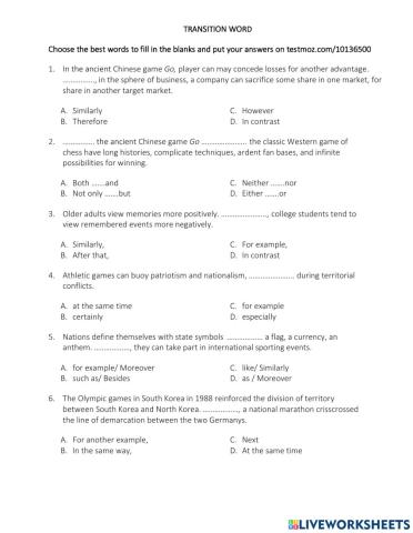 TRS6 - Biology (1) - Transition words