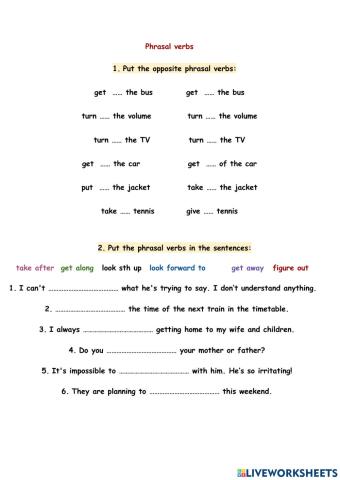Phrasal verbs revision