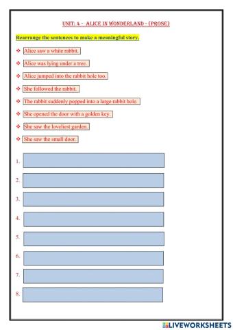 Alice in Wonderland - Class: 4