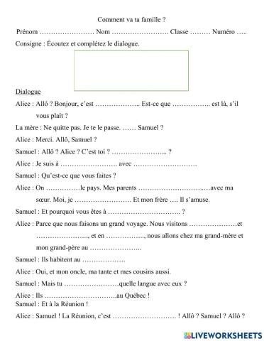 Comment va ta famille?