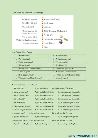 Du, Sie- Zahlen, Konjugation