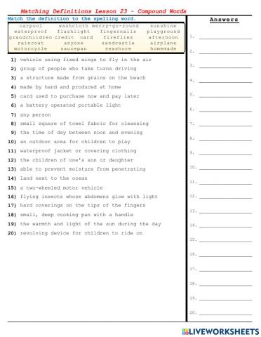 Lesson 23 - Compound Words
