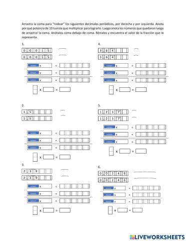DE DECIMALES PERIÓDICOS A FRACCIONES