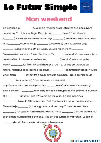 Mon Weekend Futur Simple