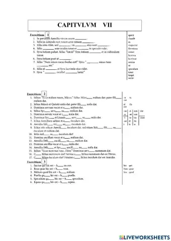 Exercitia capituli vii