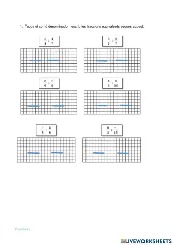 Suma i resta de fraccions amb diferent denominador