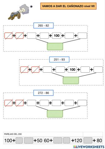 RESTAS CON LLEVADAS nivel VII