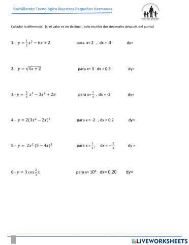 Calcular la diferencial