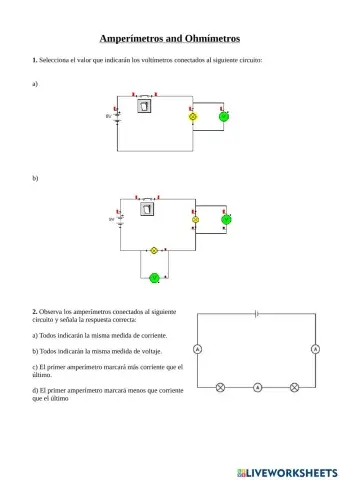 Amperímetros y Voltímetros