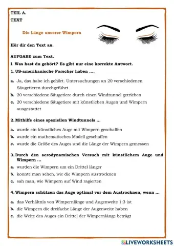 Die Länger unserer Wimpern