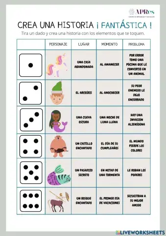 Escritura creativa con dados