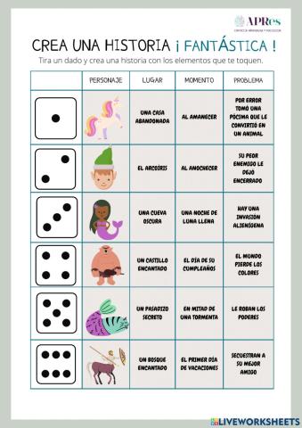 Escritura creativa con dados