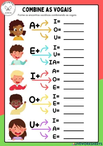 Combine as vogais - alfabetização fonológica