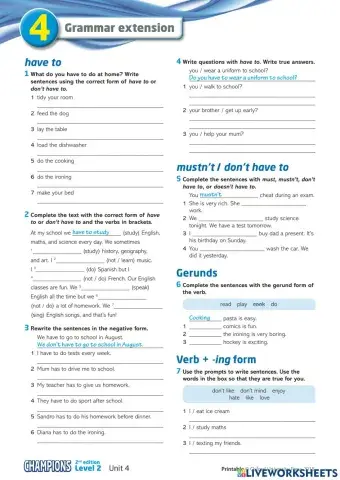 Have to-must- mustn't